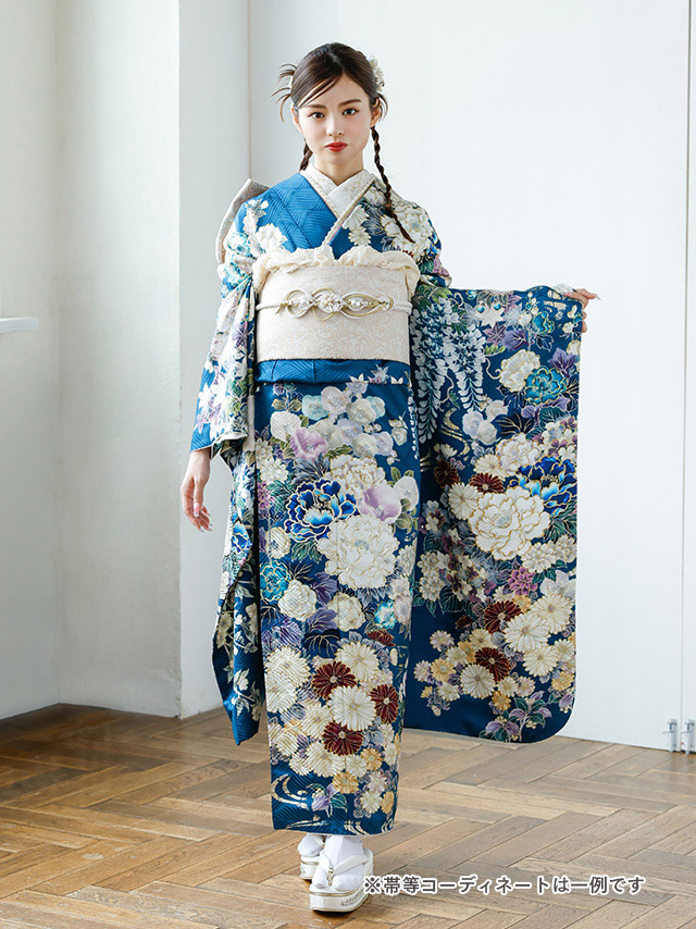 名古屋帯　塩瀬　相良刺繍　正絹　現代柄　成人式　七五三　お宮参り　振袖 成人式・振袖「F39-025」 | スタジオキャラット｜七五三・お宮参り
