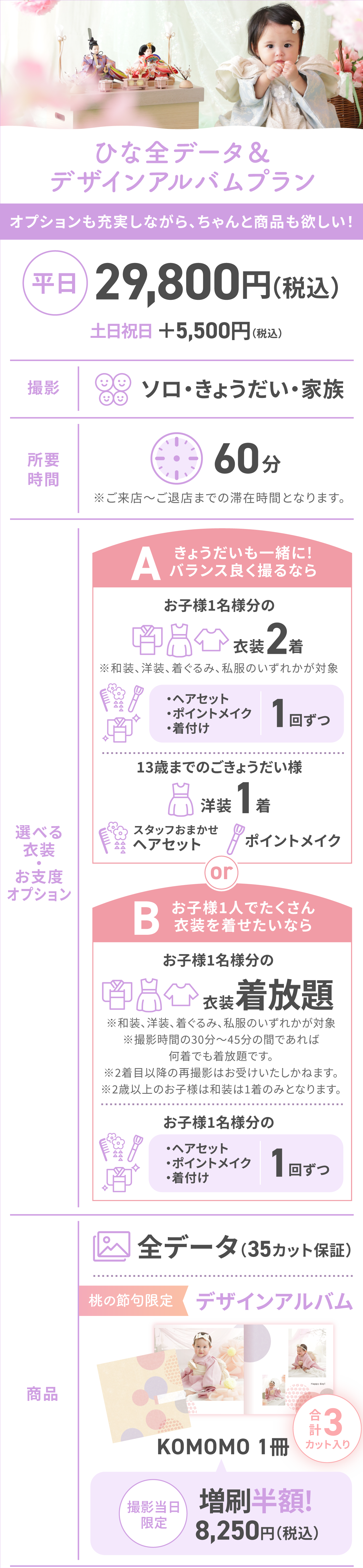 ひな全データ&デザインアルバムプラン